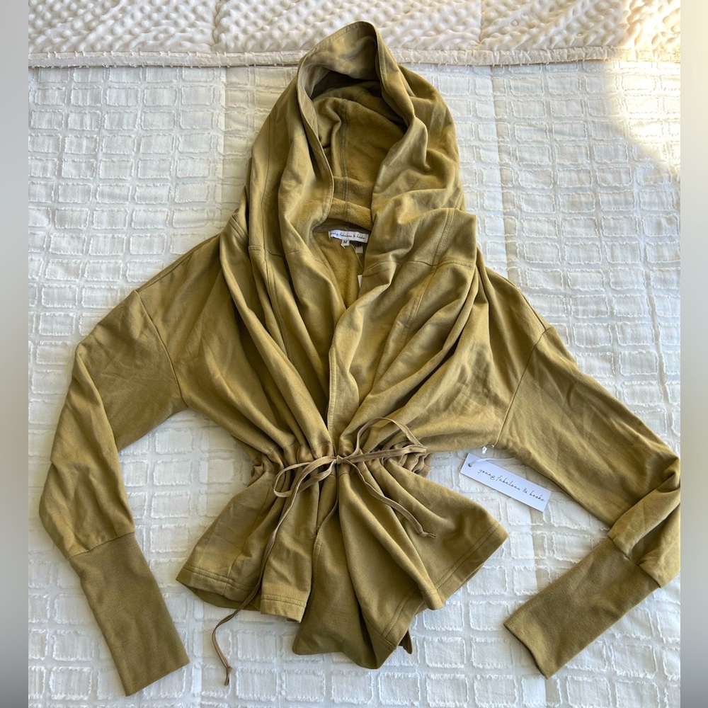 Young Fabulous & Broke Olive Green Draped Hooded Wrap
